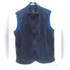 Men's Medium LL Bean Navy Blue Fleece Vest